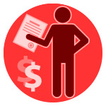 Person Holding Document and Dollar Sign Icon