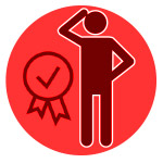 Person and Badge with Checkmark Icon